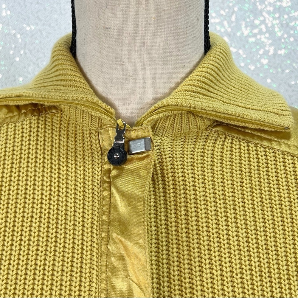 Jamie Sadock women’s yellow knit sweater full zip jacket. Size medium - Picture 4 of 14